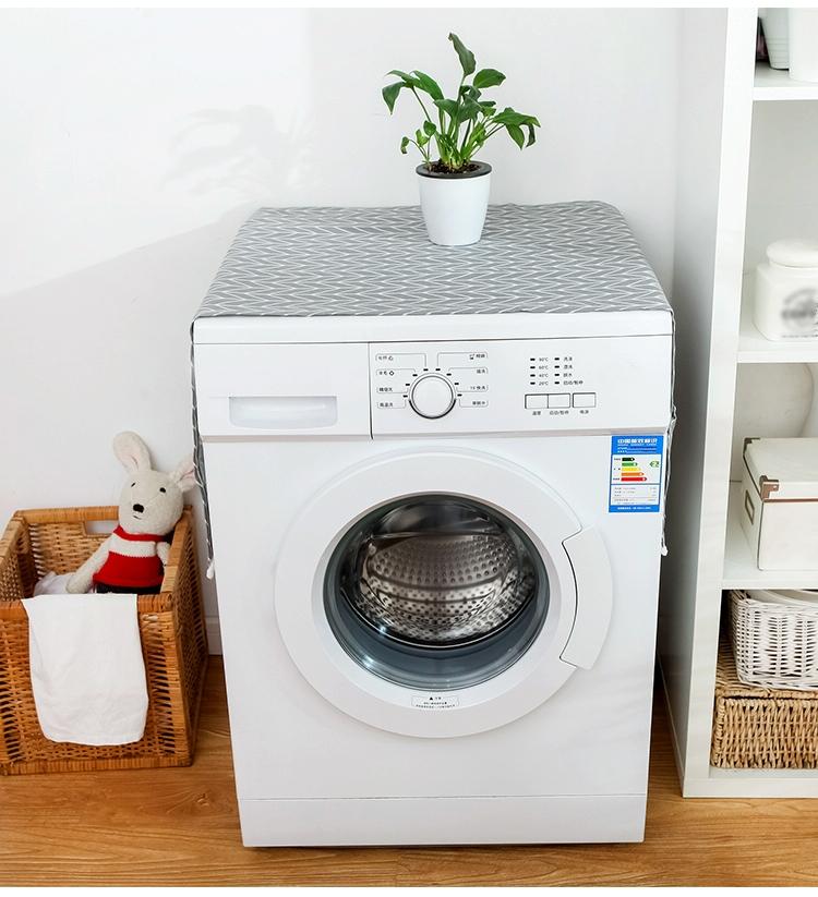 Kitchen Refrigerator and Washing Machine Dustproof Cover - 55x130cm - Gray Triangle