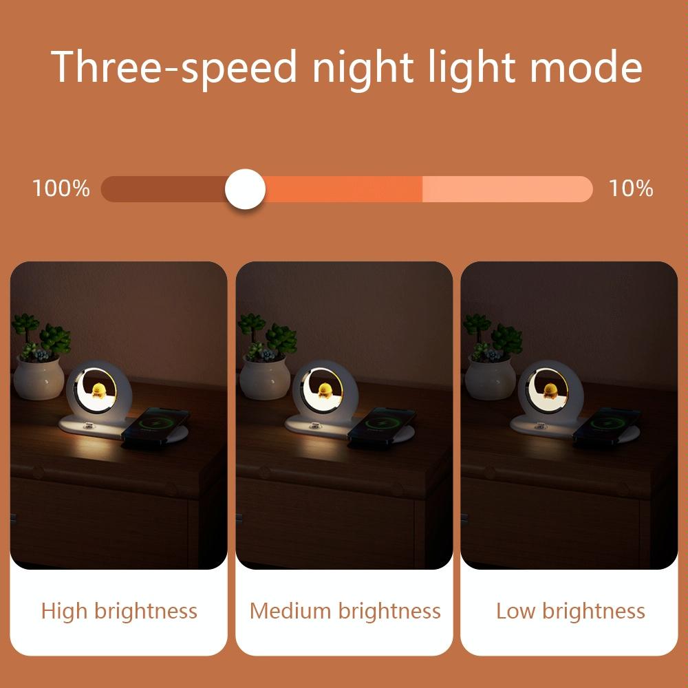 10W Cartoon Wireless Fast Charger With Night Light Pink