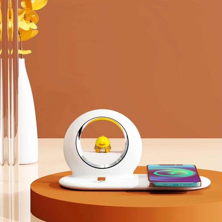 10W Cartoon Wireless Fast Charger With Night Light Pink