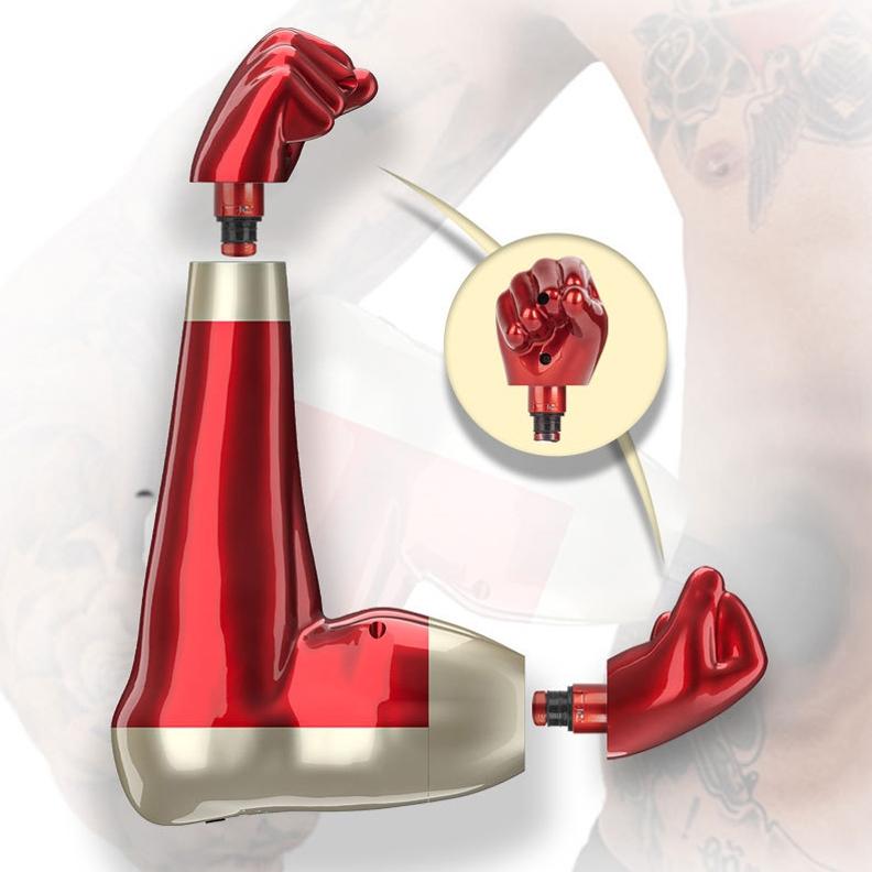 Arm Shape Usb Massage Gun For Muscle Relaxation - Blue