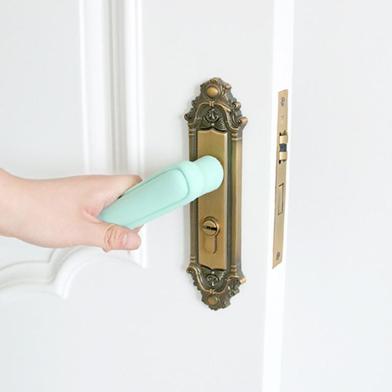 Childproof Silicone Door Handle Protector - Anti-collision Guard - Light Green