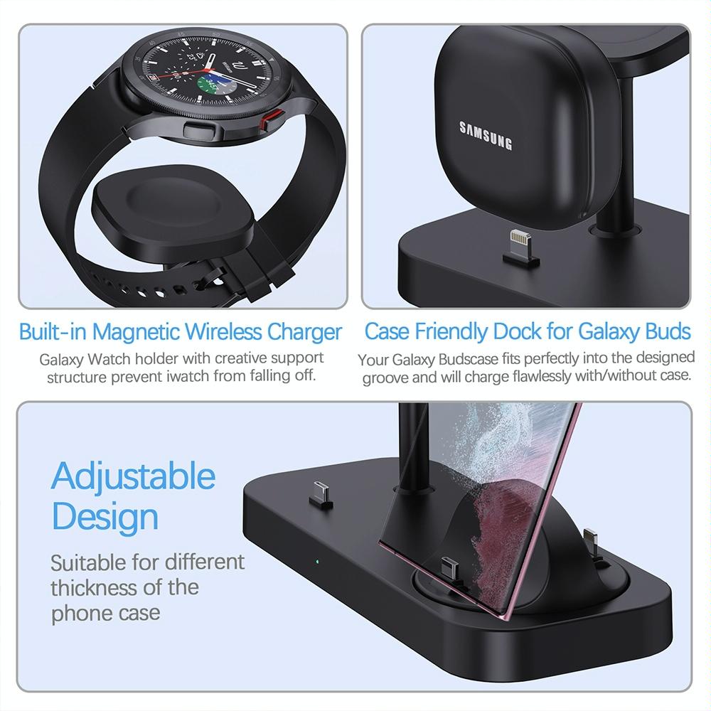 4 In 1 Type C Charging Stand For Samsung Watch And Galaxy Buds - Black