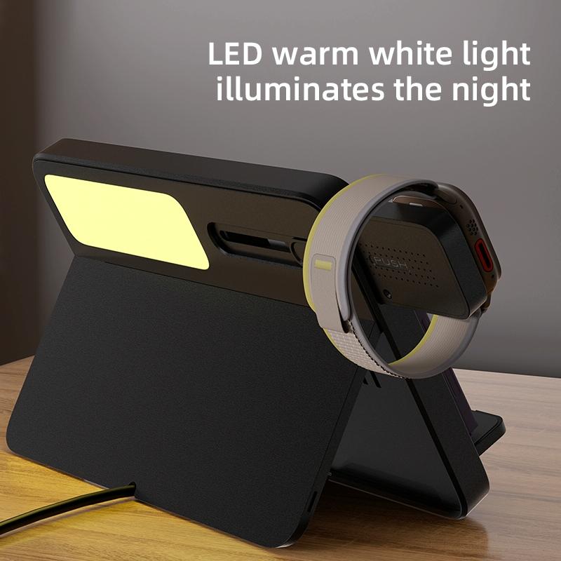 15W Magnetic Wireless Charger With Night Light - White