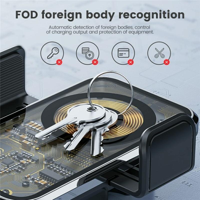 15w Fast Car Vent Wireless Charger with Intelligent Induction - Silver