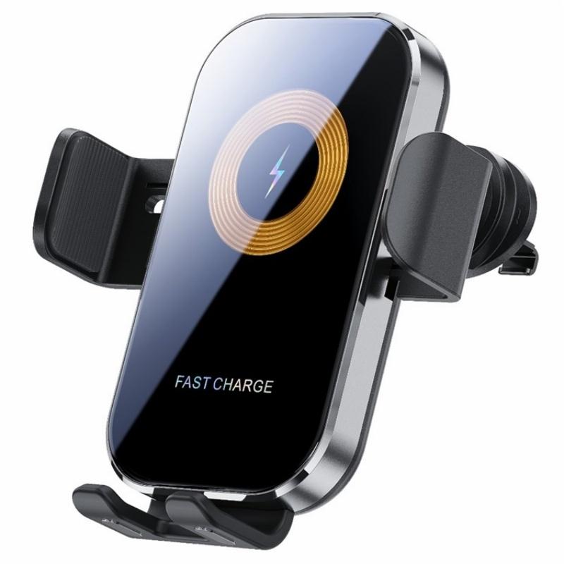 Touch-sensing Car Vent Wireless Charger Holder - X12 - Silver