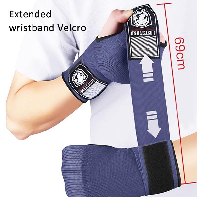 Protective Half Finger Boxing Gloves With Gel Padding And Wrist Support - One Size - Blue