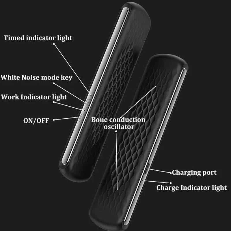 Portable Bone Conduction Sleep Speaker White Noise Aid - Black