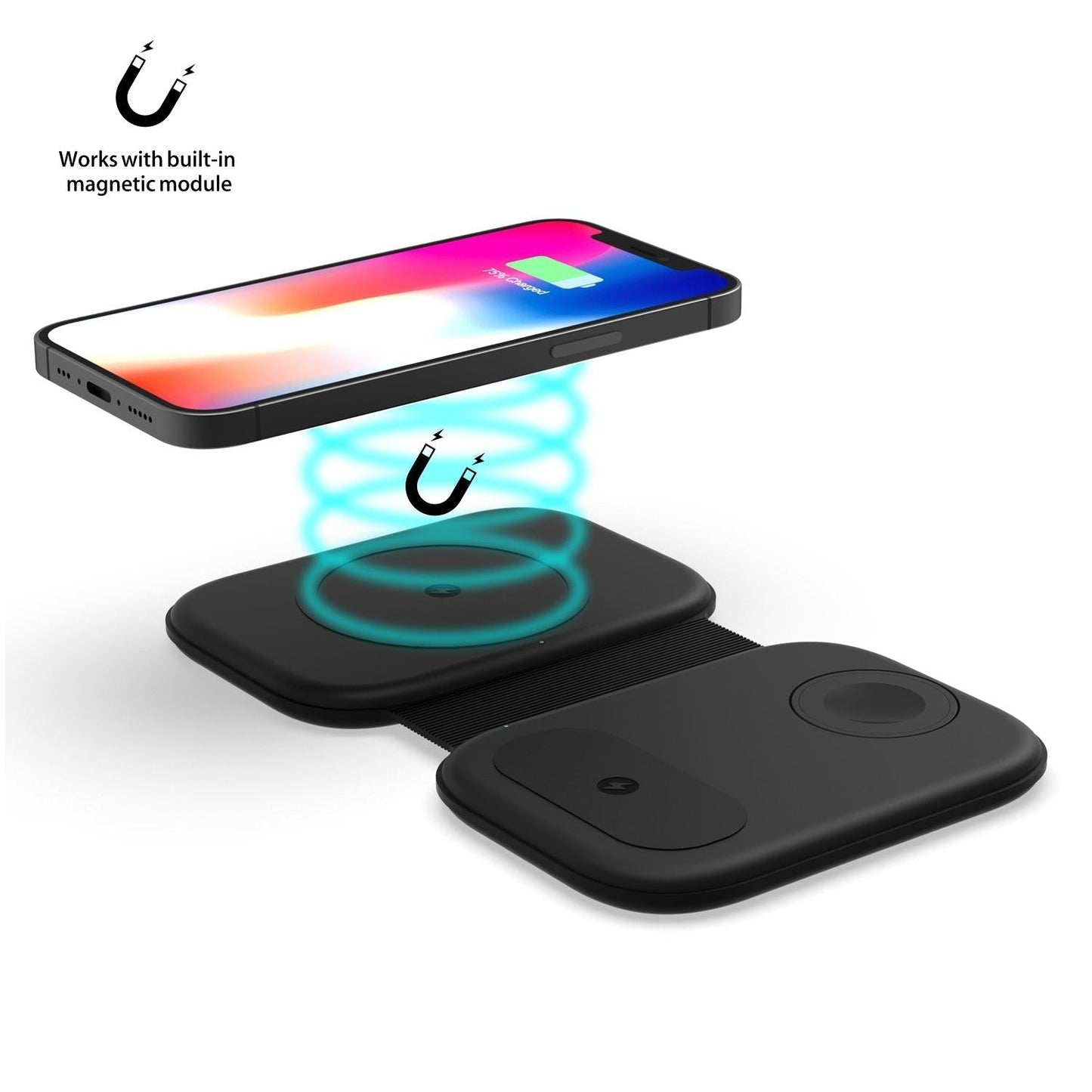 15W 3 In 1 Magnetic Wireless Charger For Iphone Apple Watch Airpods