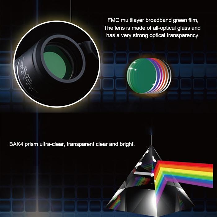 High Definition Night Vision Monocular Telescope - 40X60 12X Pocket Focusing - Black