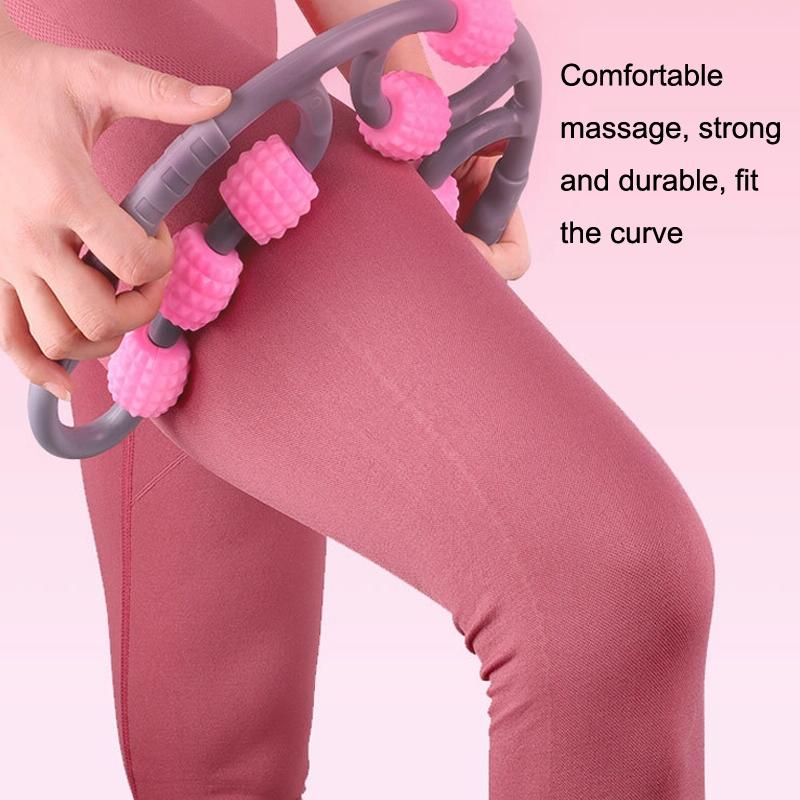 8-Round Yoga Leg Massager Ring-Shaped Roller For Training - Purple