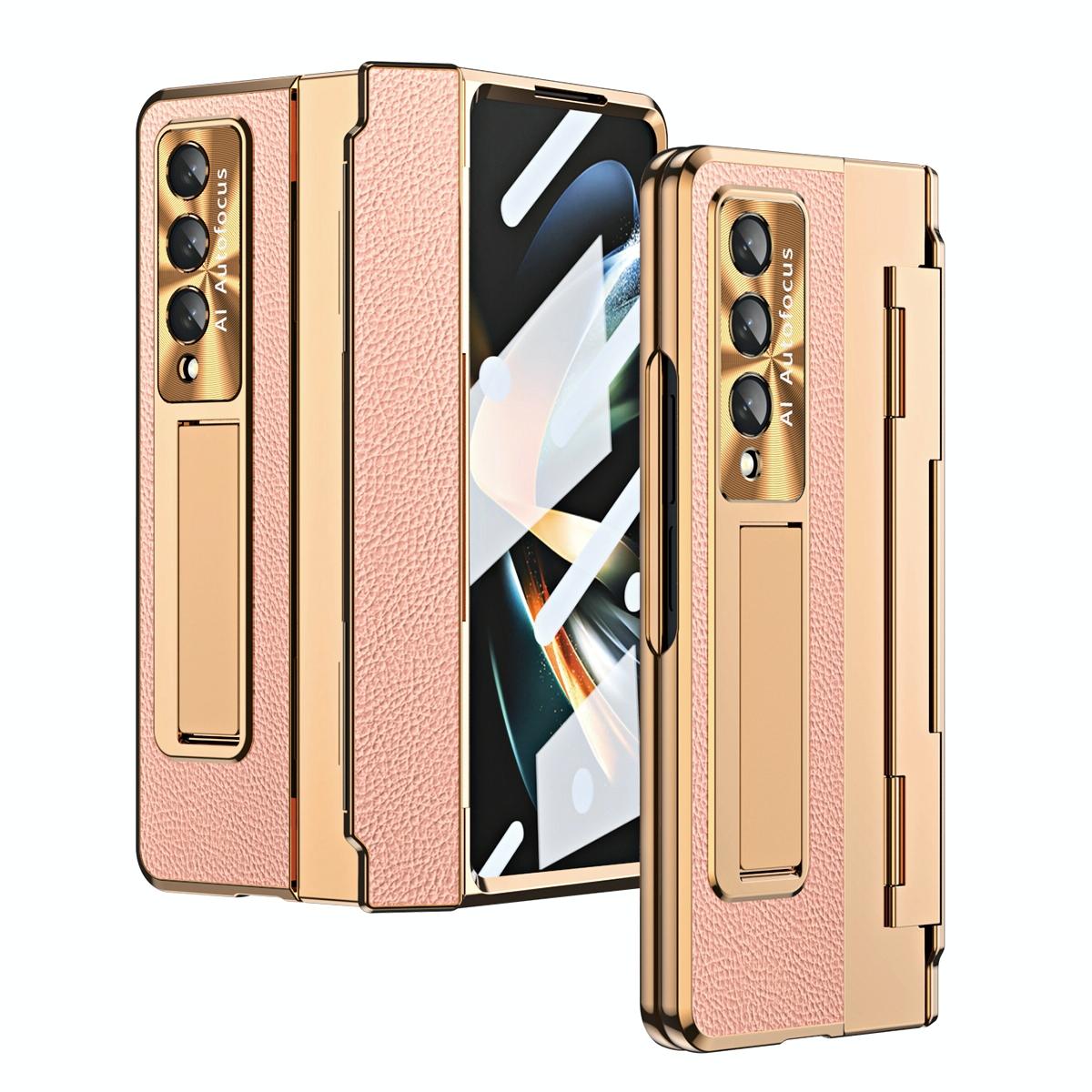 For Samsung Galaxy z Fold4 5G Full Coverage Phone Case with Hinge - Integrated Design - Gold