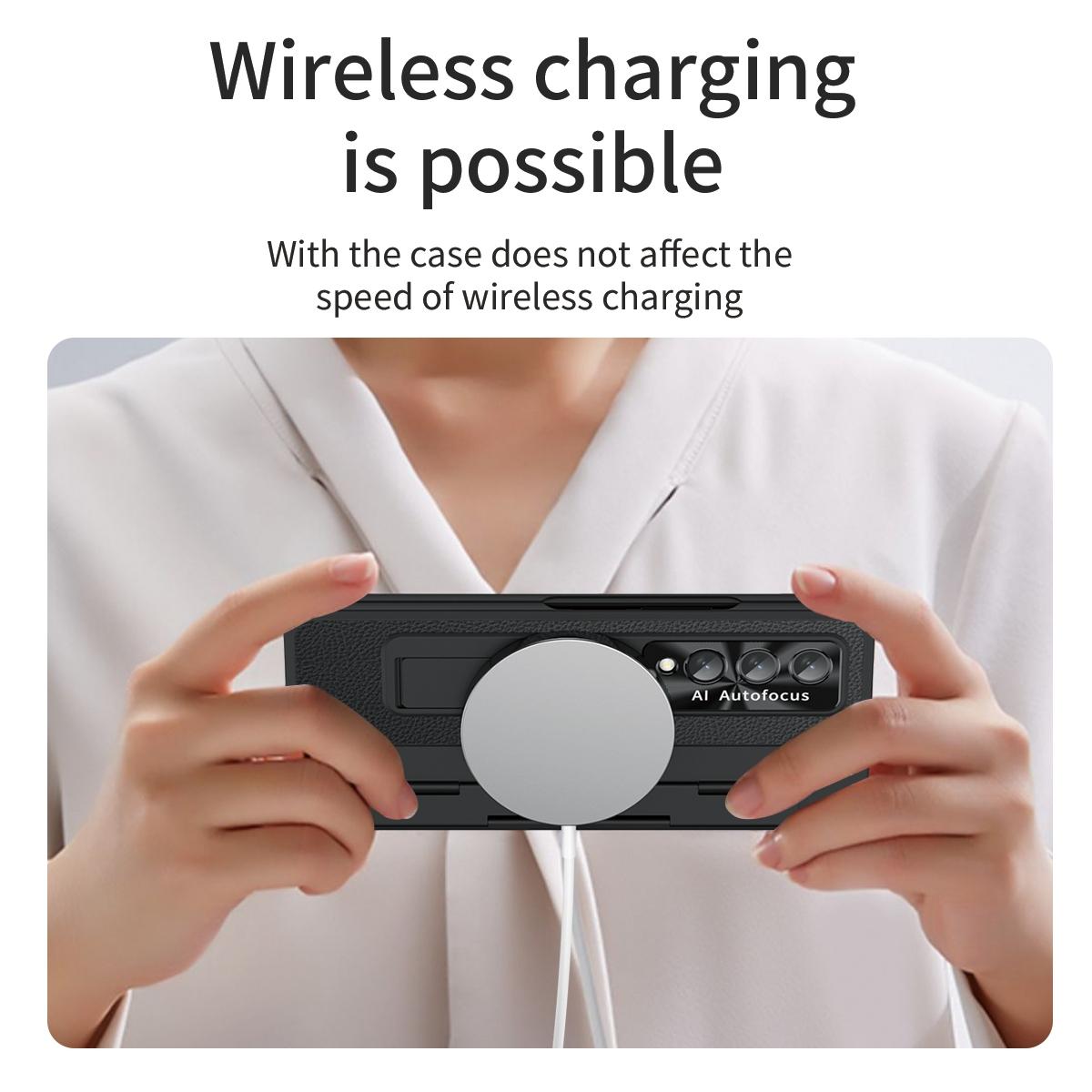 For Samsung Galaxy z Fold4 5G Full Coverage Phone Case with Hinge - Integrated Design - Gold