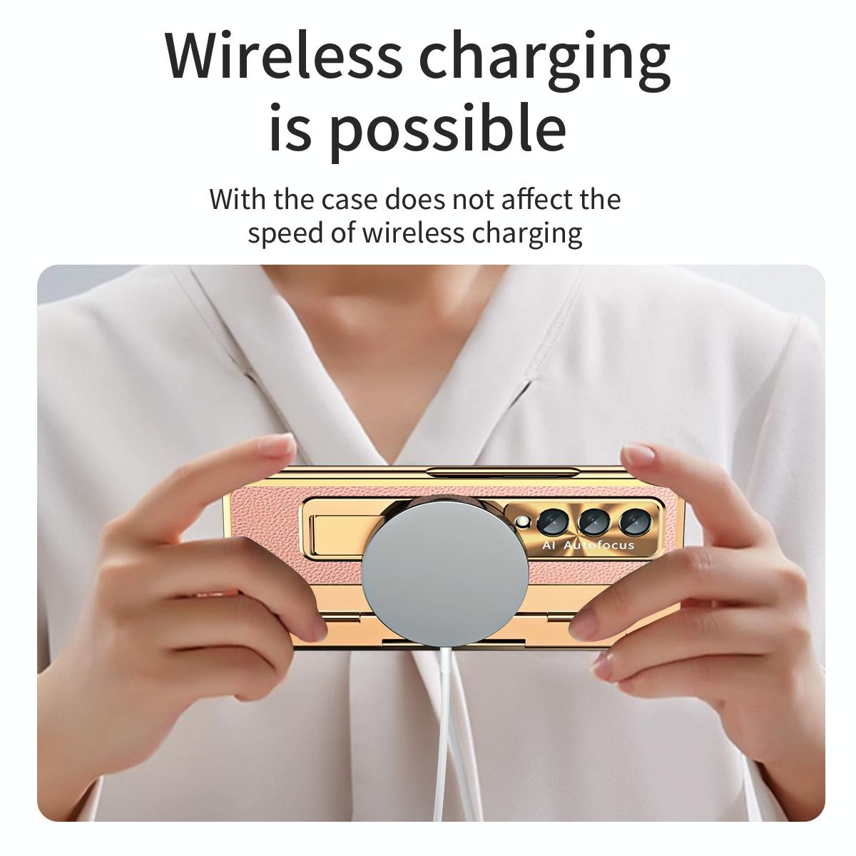 For Samsung Galaxy z Fold4 5G Full Coverage Phone Case with Hinge - Integrated Design - Gold