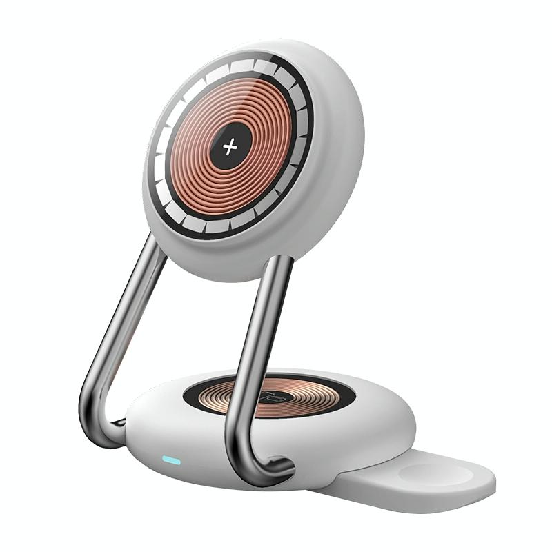 15W 3 In 1 Transparent Magnetic Wireless Charger - Orange