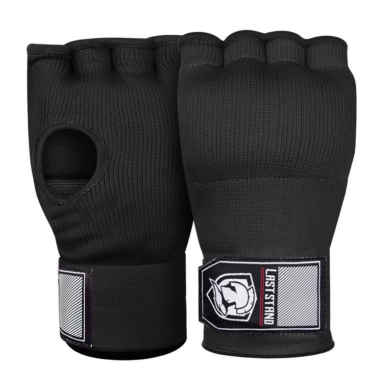 Protective Half Finger Boxing Gloves With Gel Padding And Wrist Support - One Size - Black