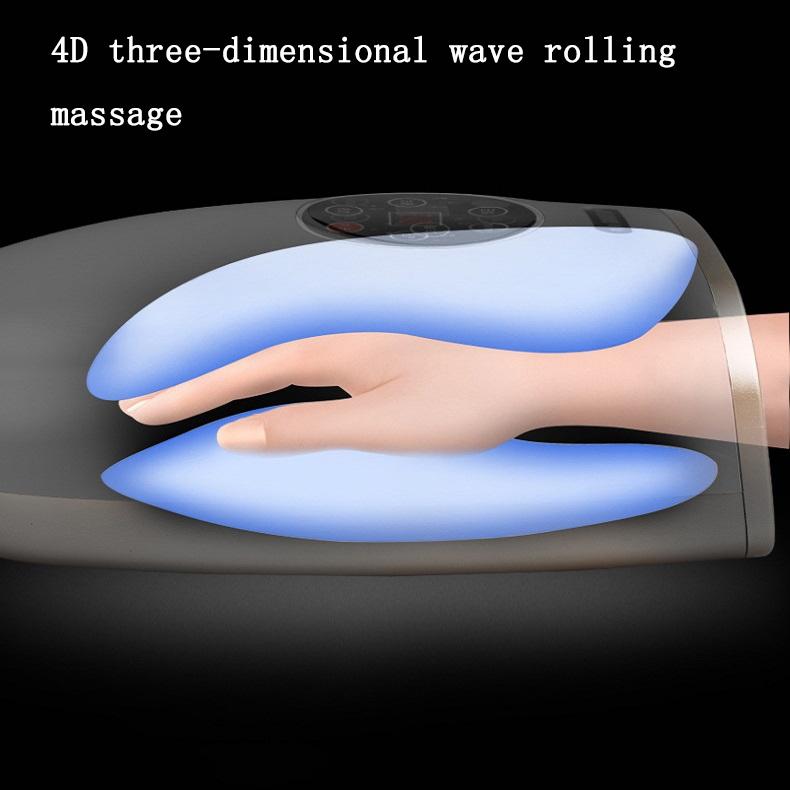 Hand Finger Joint Massager Wrist Palm Physiotherapy Mouse Meridian Acupoint Charging Amber Gold - Rose Red