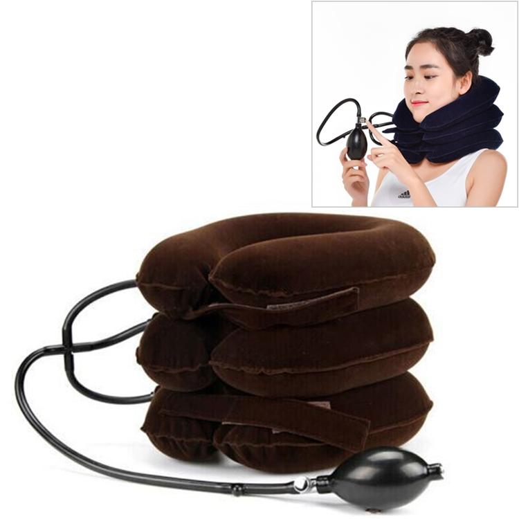 Full Cashmere Cervical Traction Instrument Neck Massage & Support - Coffee