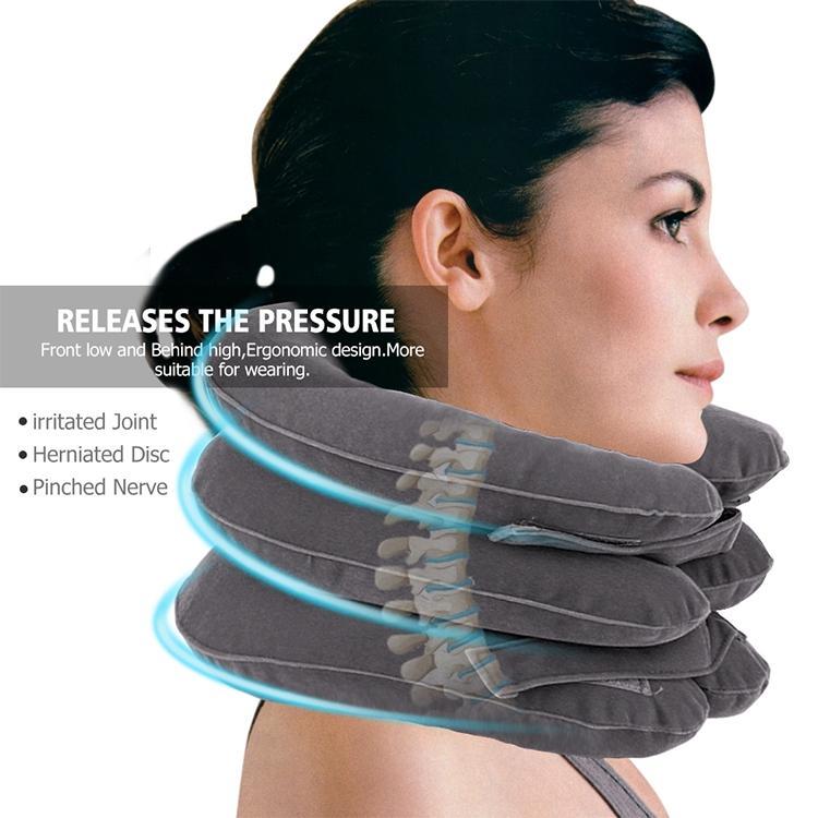 Full Cashmere Cervical Traction Instrument Neck Massage & Support - Coffee