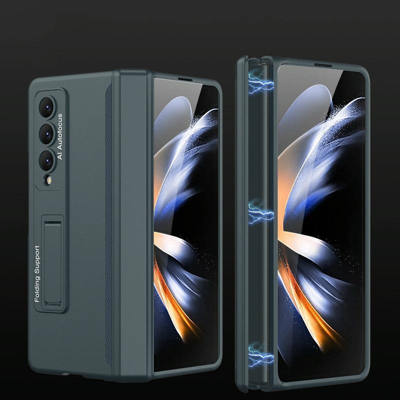 For Samsung Galaxy Z Fold4 5G Foldable Magnetic Hinged Case - Silver