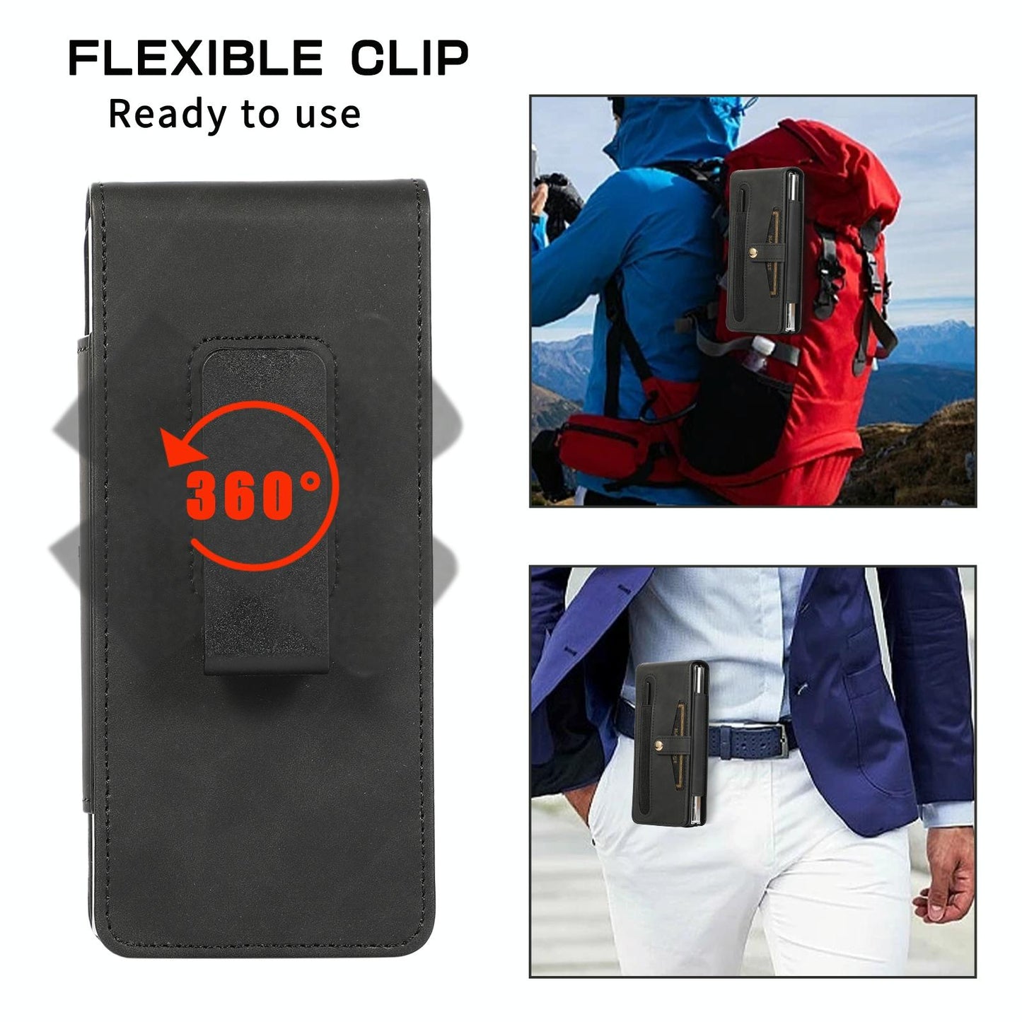 For Samsung Galaxy Z Fold4 5G Leather Folding Phone Case - Grey