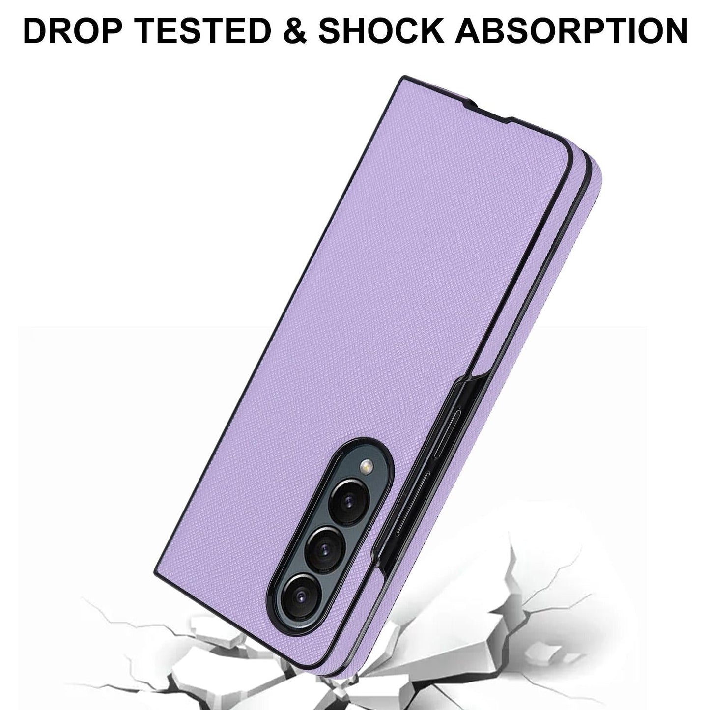 For Samsung Galaxy Z Fold4 5G Foldable Cross Pattern Phone Case - Compact Design - Rose Gold