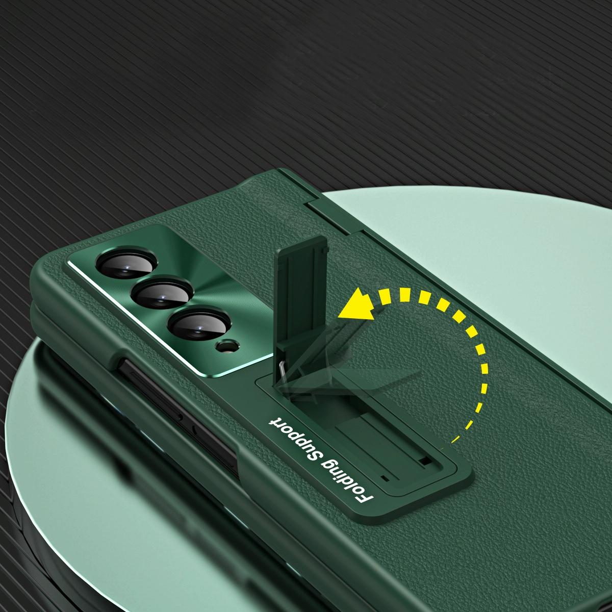 For Samsung Galaxy Z Fold4 5G Foldable Full Body Case - 360 Degree Folding - Green