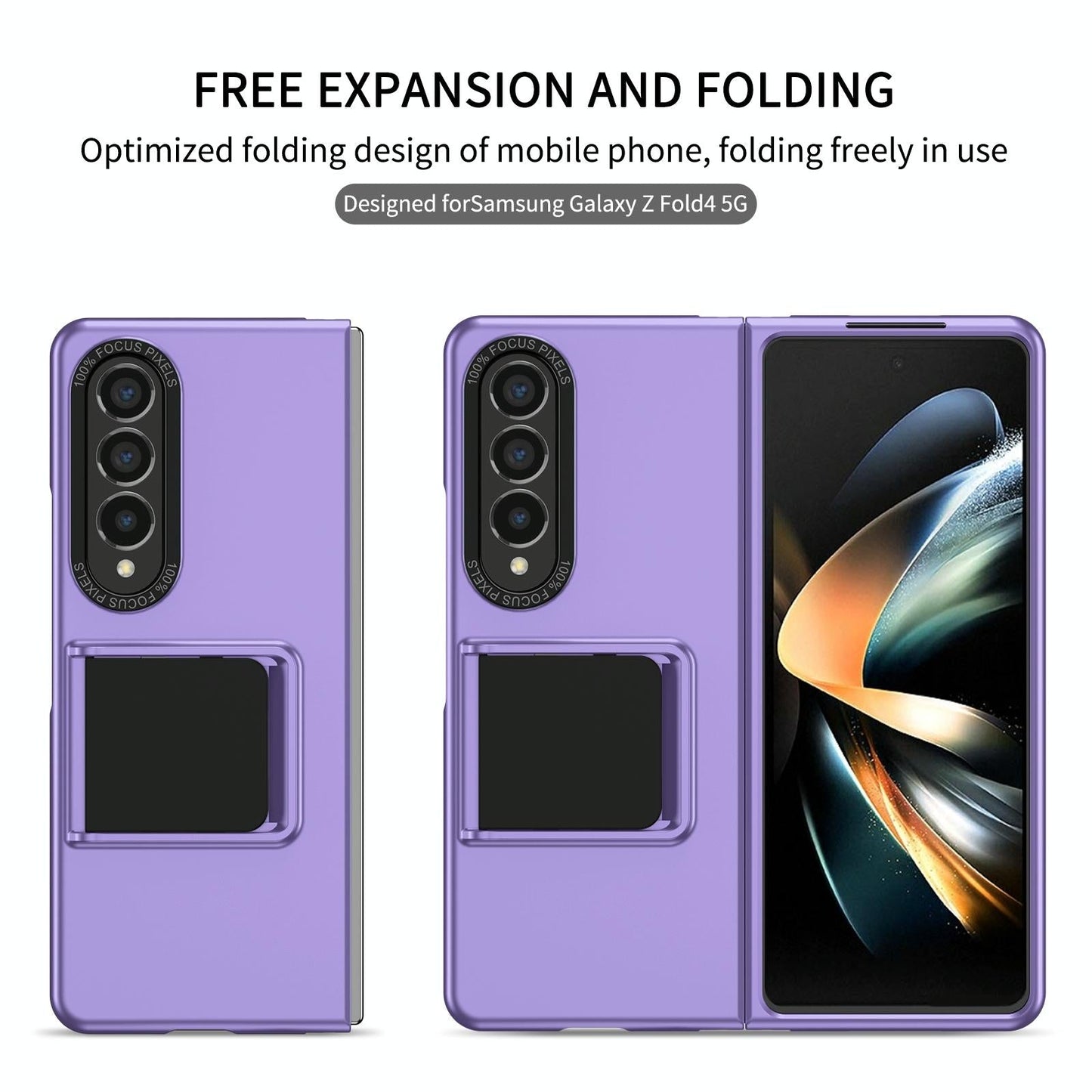 For Samsung Galaxy Z Fold4 5G Foldable 3D Design Phone Case - Purple