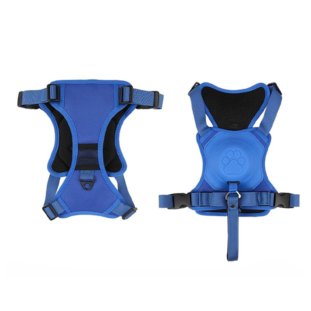 Vibe Geeks Ultimate 2-in-1 Reflective No-pull Dog Harness with Retractable Leash and Control Handle - Red - L