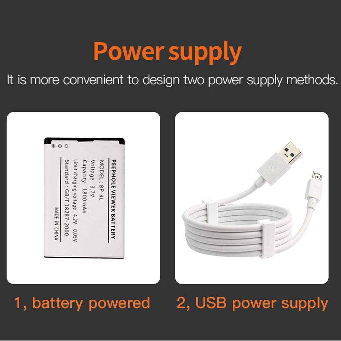 Smart Digital Door Viewer With Motion Detection And Video Alarm - 4.3 Screen - Tf Card Support - Gold