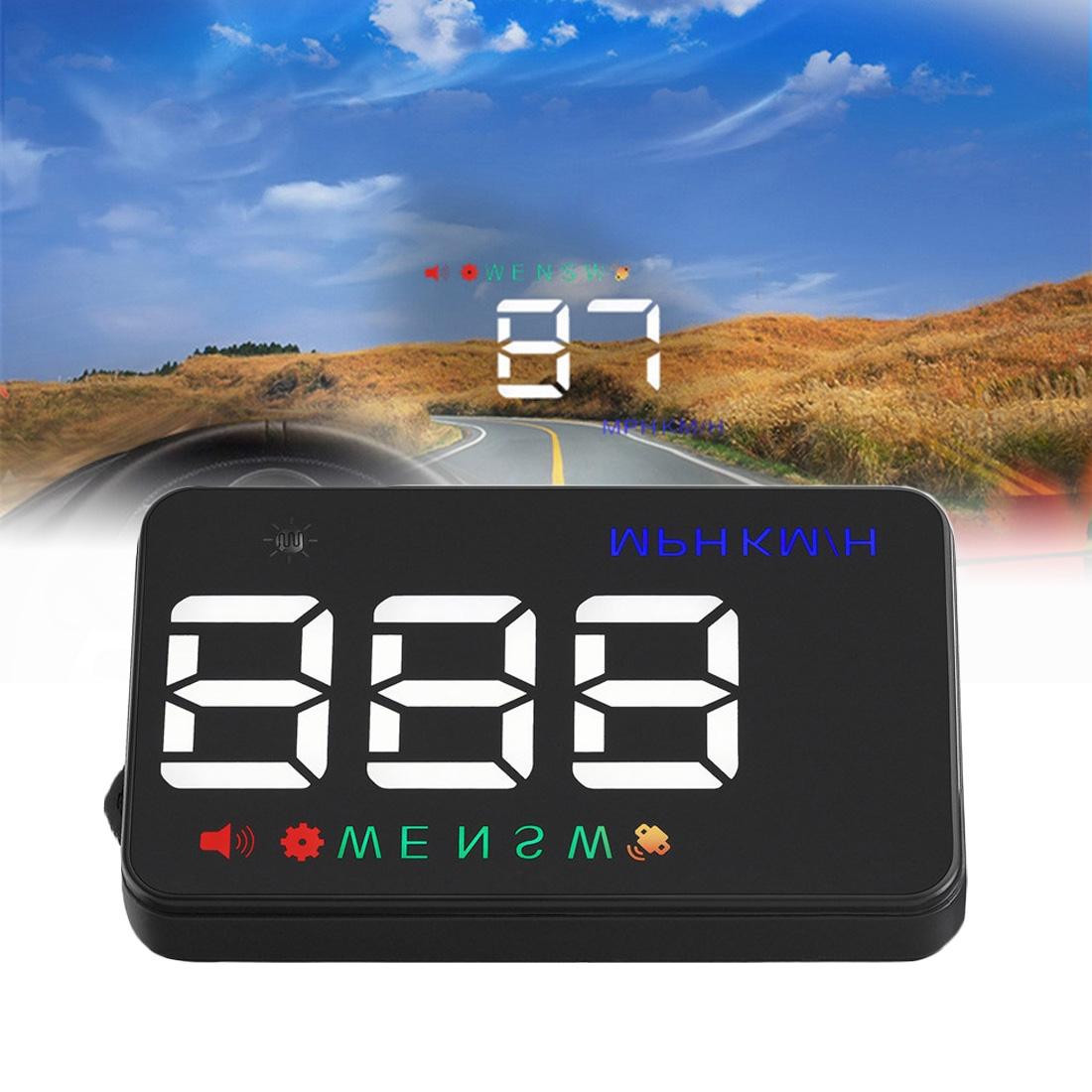 3.5 Inch Car Hud With Gps 2 Display Modes Light Sensors Speed & Compass Speed Alarm - Green Light