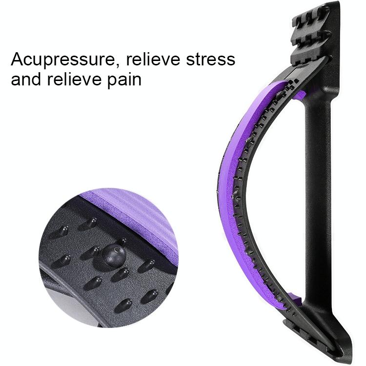 Back Pain Relief Device Lumbar Traction Stretcher - Black Purple