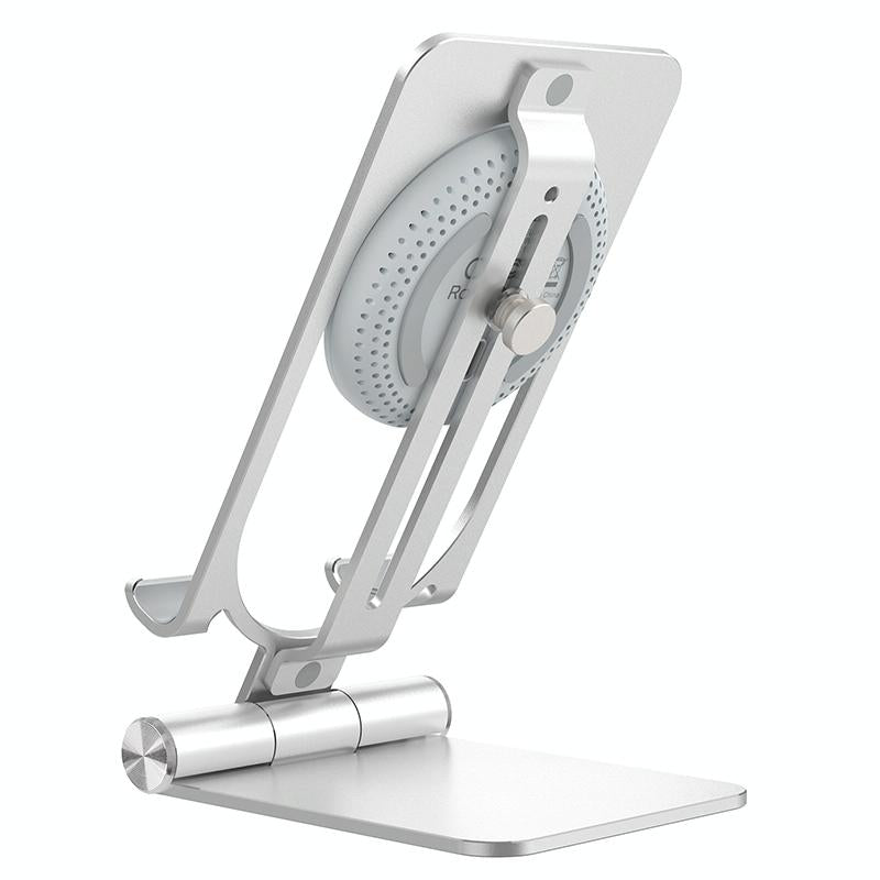 15W Foldable Wireless Charger & Phone Holder - Silver