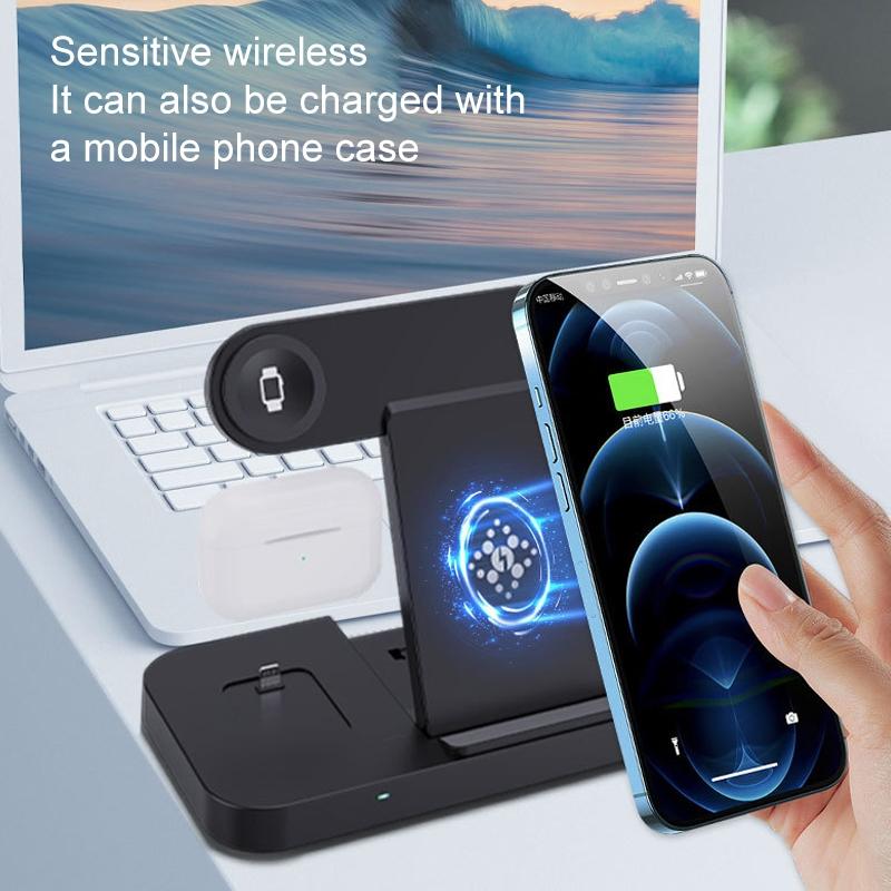 6 In 1 Foldable Vertical Wireless Charger - White