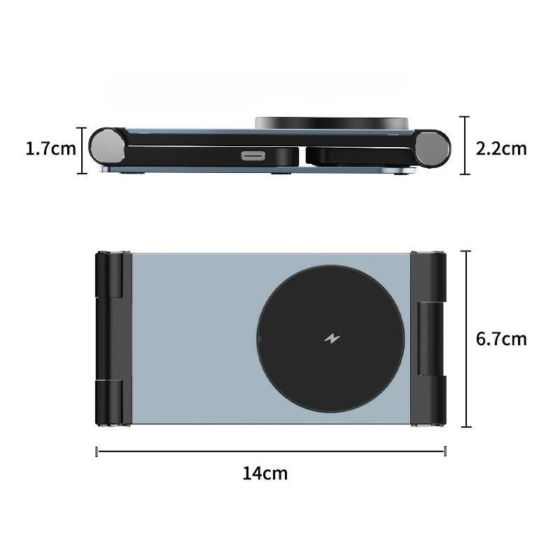 15W 3 In 1 Foldable Desktop Wireless Charger - White