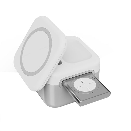 15W 3 In 1 Magnetic Wireless Charger White