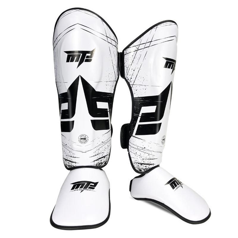 Thickened Leg Guards For Freestyle Grappling Thai Boxing And Taekwondo - White