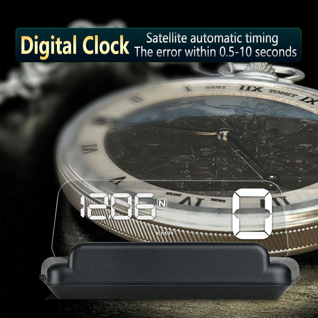 Virtual Hd Reflection Board Car Gps Hud Speed & Distance Display Over / Under Speed & Voltage Alarm Fatigue Driving - Blue