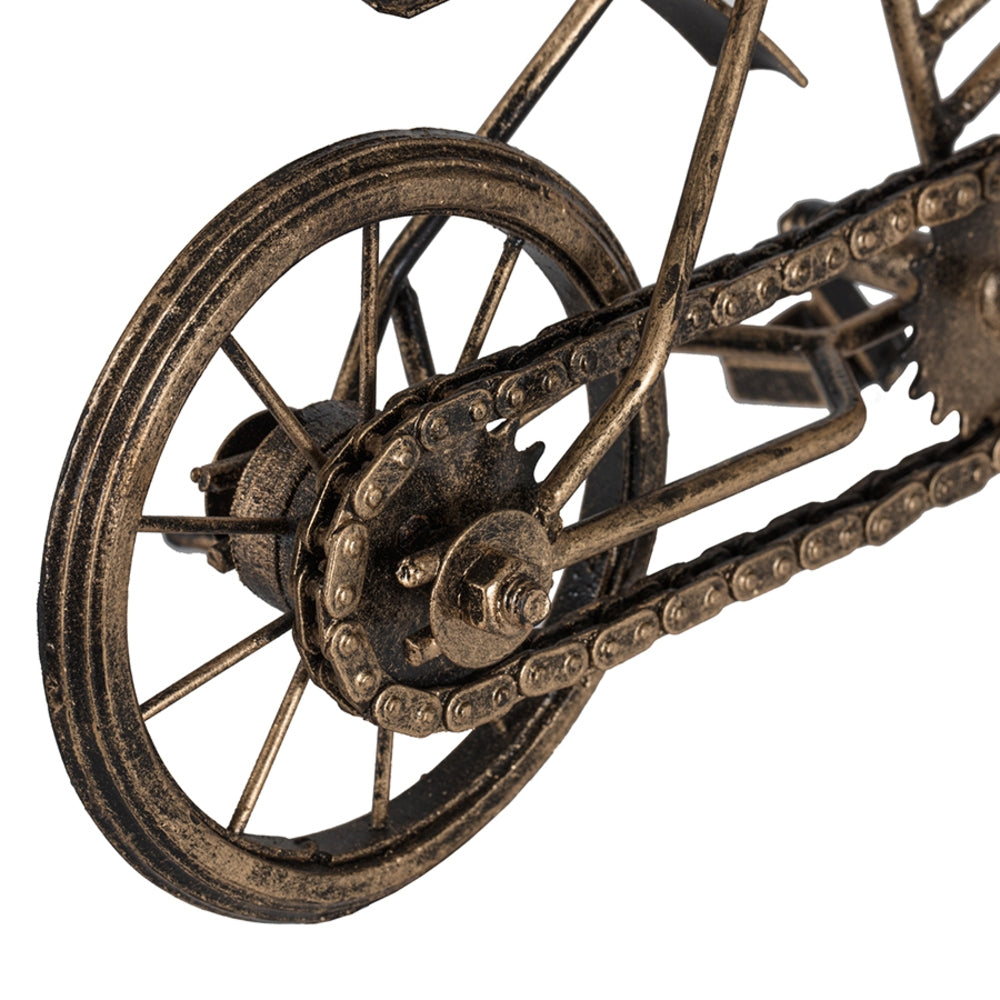 Vintage Bicycle w Basket Antique Gold 32cm