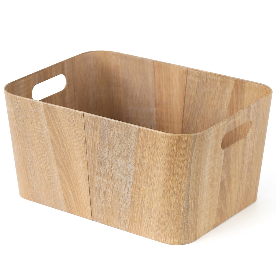 bulk 6 Woodgrain Look Storage Rectangle 30cm