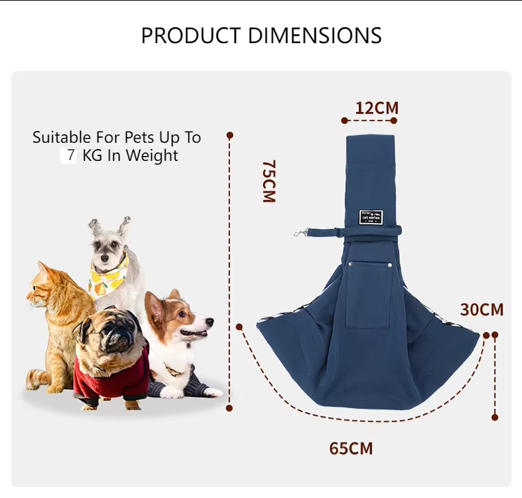 Red Pet Sling Carrier Bag - Comfortable and Hands-Free Design