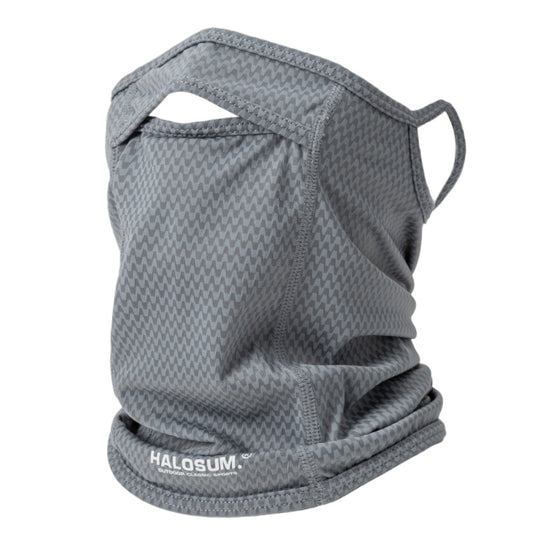 2 Pcs Grey UV Protection Breathable Cycling Face Mask with Ear Hooks - Summer Ice Silk Neck Gaiter for Men and Women