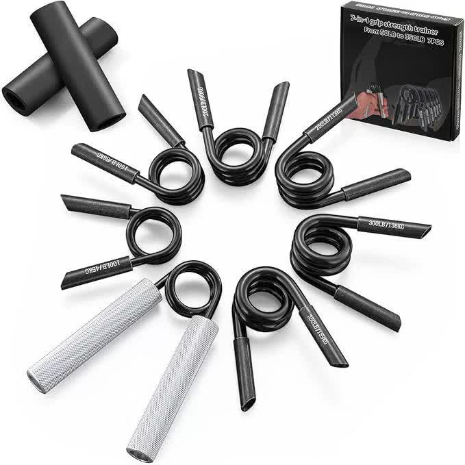 4-in-1 Aluminum Metal Grip Strength Trainer Set with Adjustable Resistance - Wrist, Finger, and Arm Exercise (100LB-250LB)