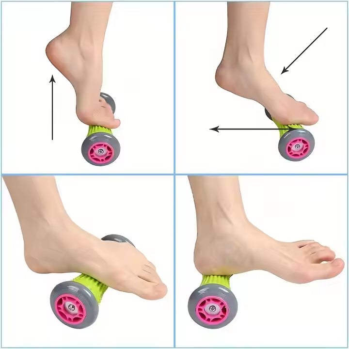 Green And Grey Foot Massage Roller - Plantar Fasciitis & Muscle Relief Tool