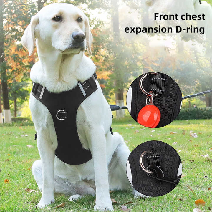 Size M Red Reflective No-Pull Dog Harness - Adjustable & Durable for Large Breeds, Anti-Escape Design