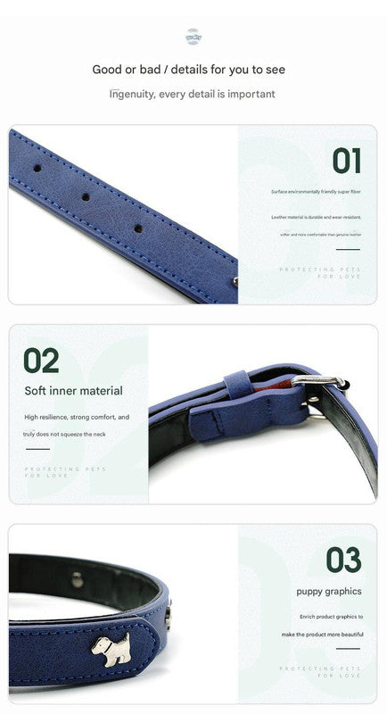 2 PCS Green Soft Leather Dog Collar - Adjustable & Durable for Medium/Large Dogs M-(58*2.5cm)