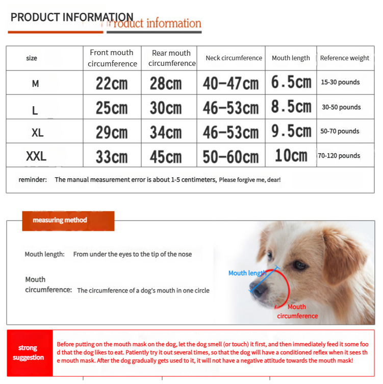 Black Metal Basket Dog Muzzle - Anti-Bite & Anti-Barking - M