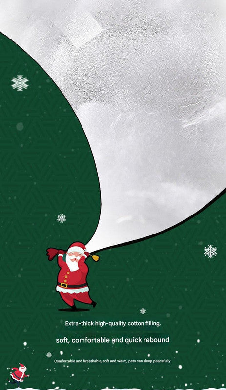 Festive Detachable Pet House - Cozy Green Candye Design (S - 37x46cm)