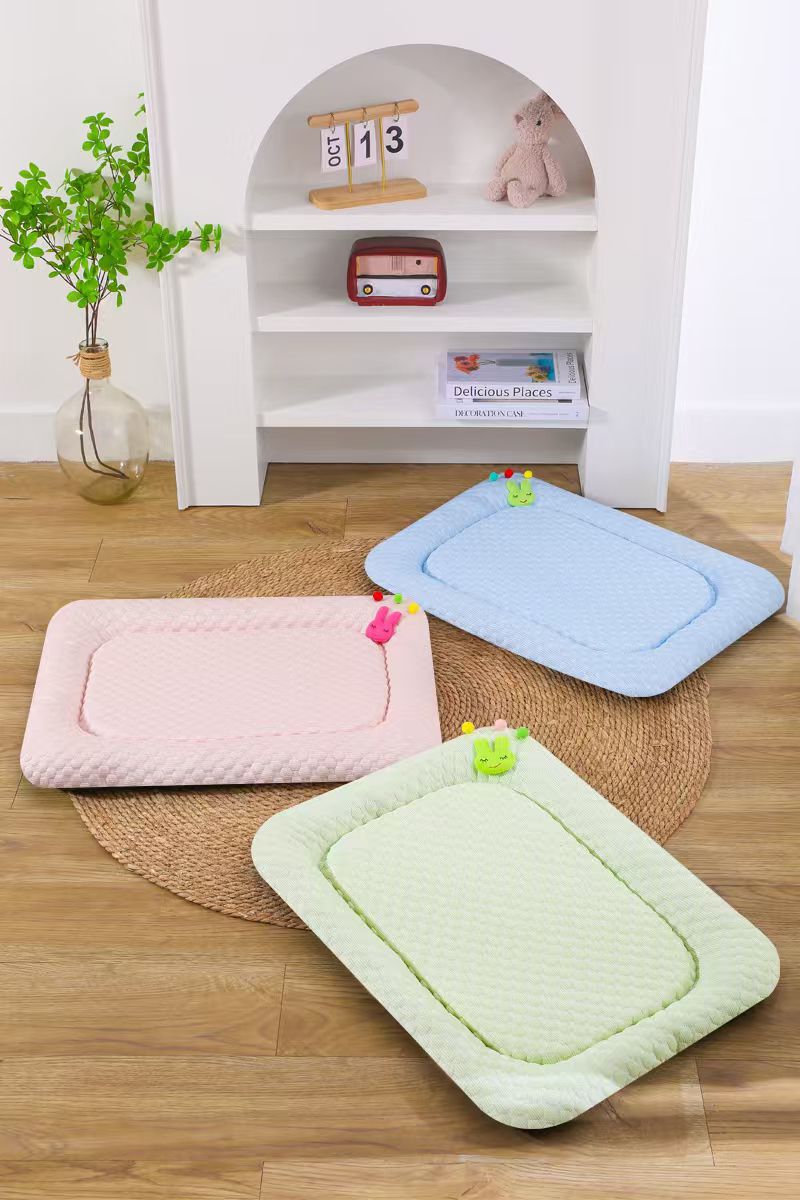 Pink Breathable Cooling Pet Mat - Ice Bean Summer Bed for Small Dogs (M : 42x58cm)