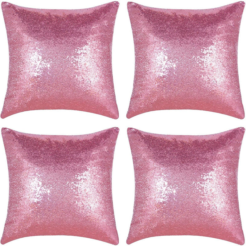 Shiny Sequin Pillowcase - Single-sided gorgeous pillowcase (Pink pair: 40x40cm)