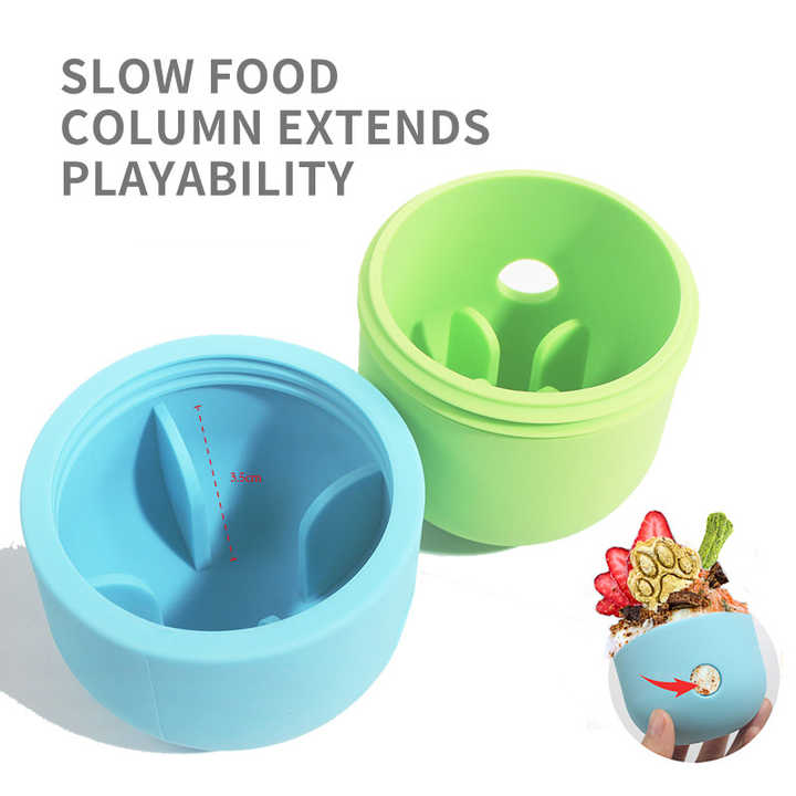 2 Pcs Light Green And Green Interactive Pet Treat Dispensing Ball - Food-Grade Silicone Rolling Toy for Dogs with 1.5 cm Leakage Hole